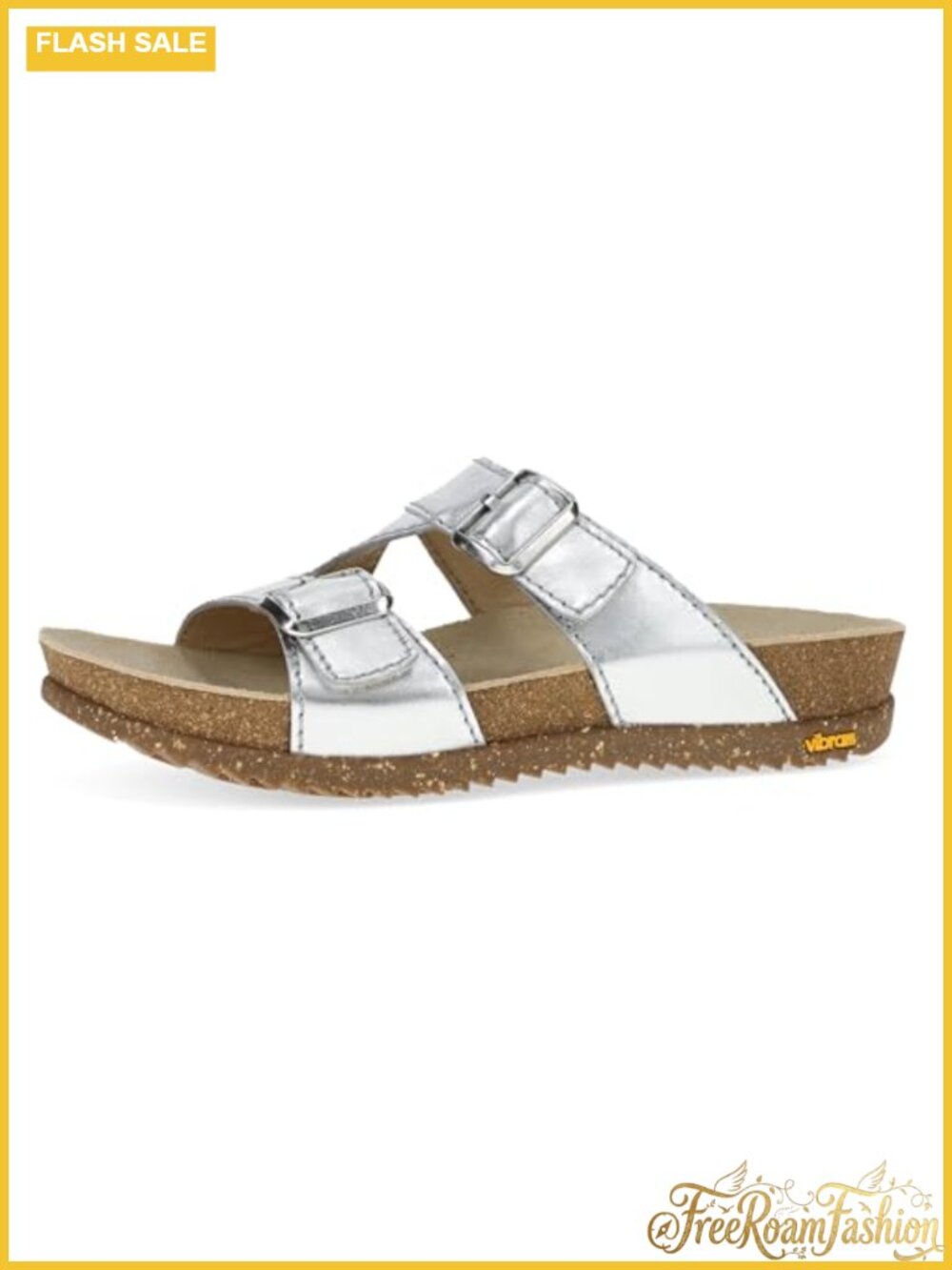 Dansko Dayna Double Buckle Slip-On Sandal Women Cushioned Cork Midsole Vibram